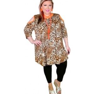 Southern Charm Leopard Tunic Size 2XL